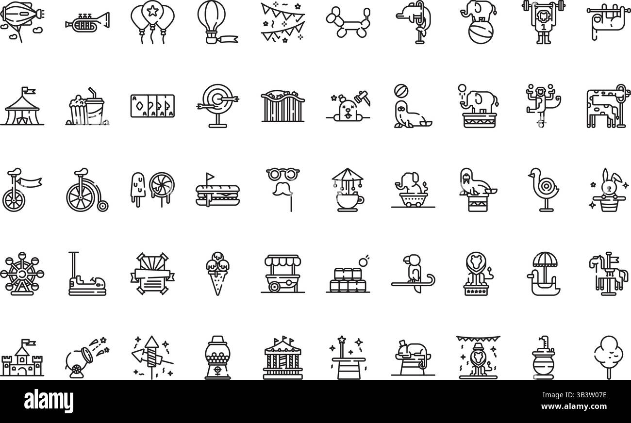 Cirque Fair icônes icône vectorielle simple. Modèle de conception de symbole d'illustration pour élément d'interface utilisateur mobile Web. Illustration de Vecteur