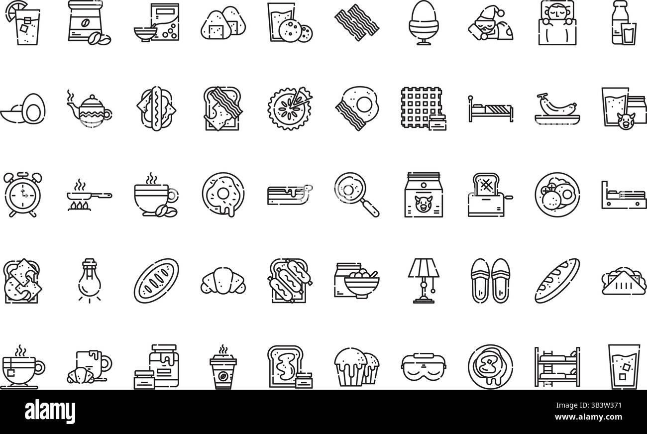 Icônes de petit déjeuner du matin icône vectorielle simple. Modèle de conception de symbole d'illustration pour élément d'interface utilisateur mobile Web. Illustration de Vecteur