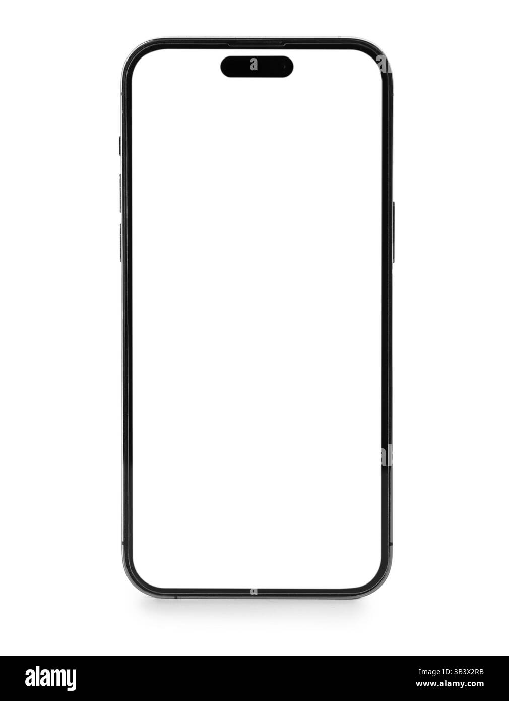 Téléphone portable vierge sur fond blanc Banque D'Images