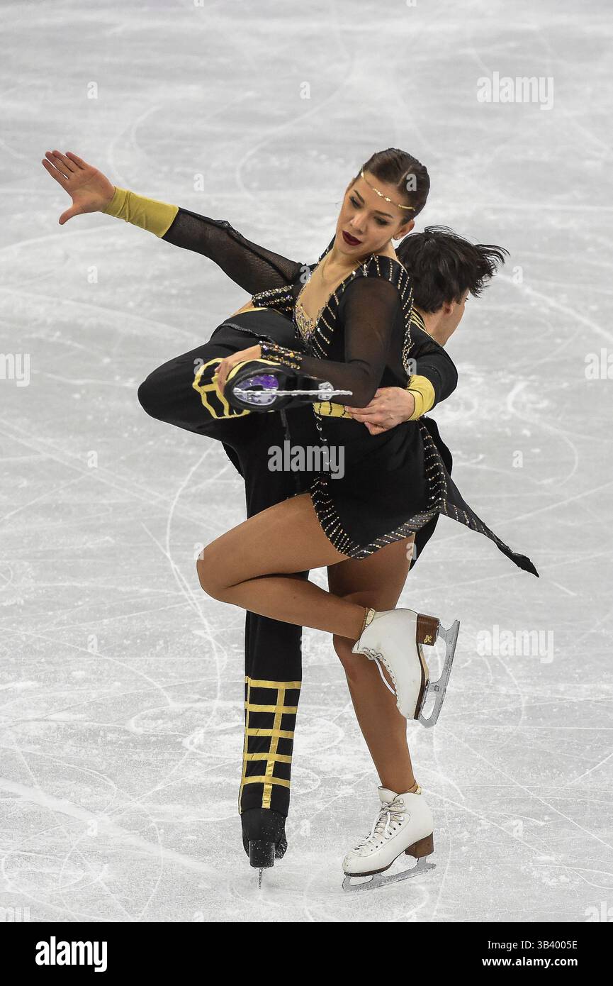 20 février 2018 : Agafonova Alisa et UCAR Alper de Â Turquie en compétition en danse libre à la patinoire de Gangneung, Gangneung, Corée du Sud. Ulrik Pedersen/CSM(image de crédit : &copy ; Ulrik Pedersen/CSM via ZUMA Wire) Banque D'Images