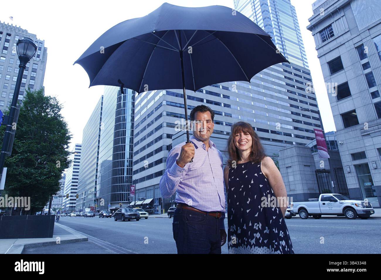 6 juillet 2015 - Philadelphie, PA, États-Unis - Jay Ciccarone et Susan Steinbrink se sont associés pour créer WeatherPlanner, qui dispose d'algorithmes pour prédire la météo pour les 365 prochains jours, basés sur plus de 100 ans de données. (Crédit image : © Michael Bryant/TNS via ZUMA Wire) Banque D'Images