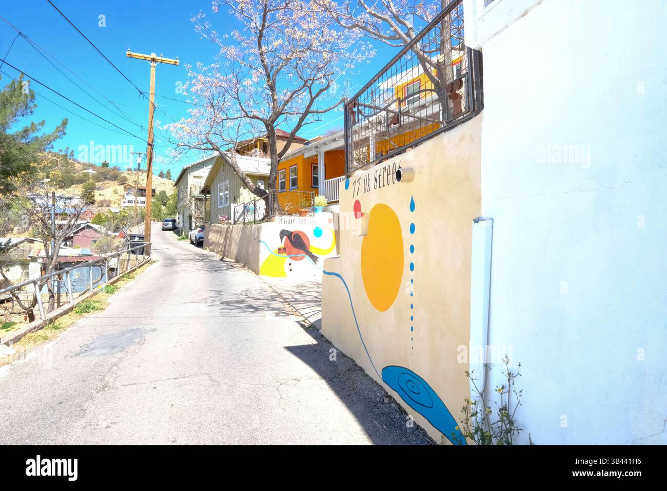 Murale colorée sur un mur à Bisbee, Arizona, États-Unis Banque D'Images