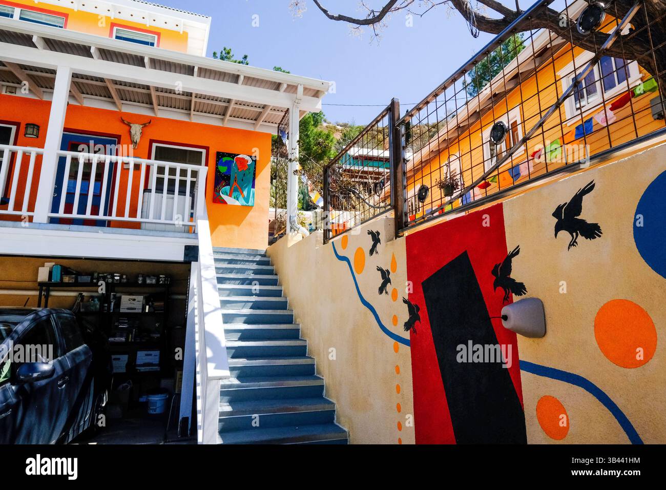 Murale colorée sur un mur à Bisbee, Arizona, États-Unis Banque D'Images