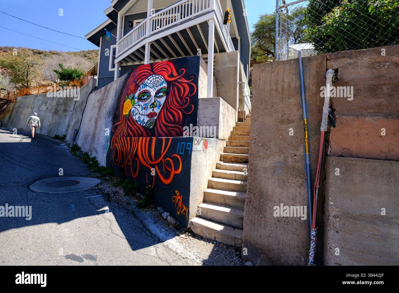 Murale colorée sur un mur à Bisbee, Arizona, États-Unis Banque D'Images