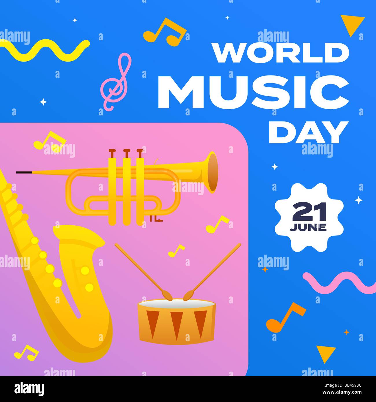 design d'illustration dégradé heureux de la journée de la musique du monde Illustration de Vecteur