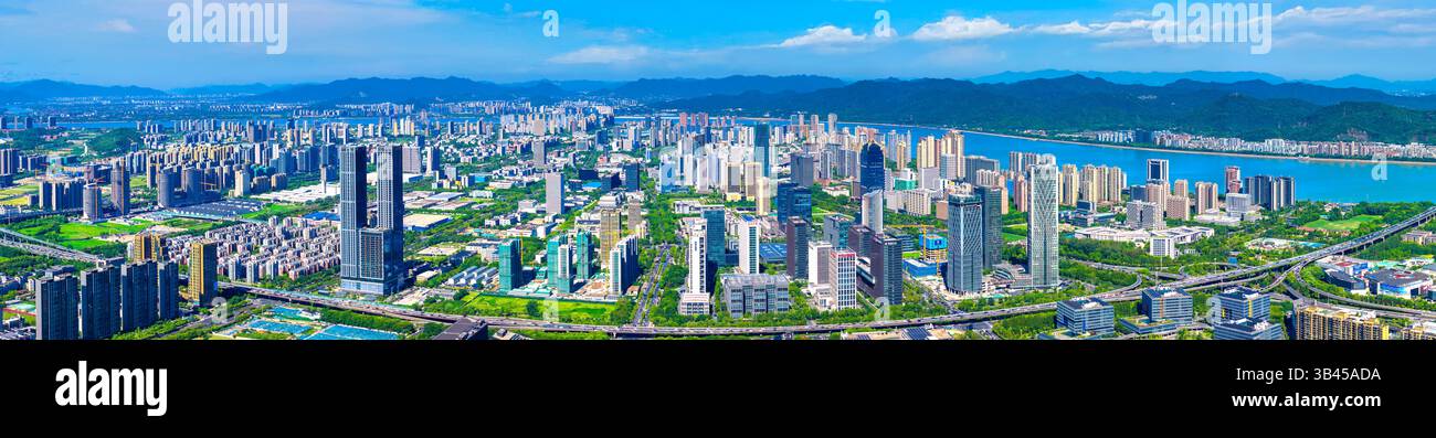 Paysage urbain du district de Binjiang, Hangzhou, province du Zhejiang, Chine Banque D'Images