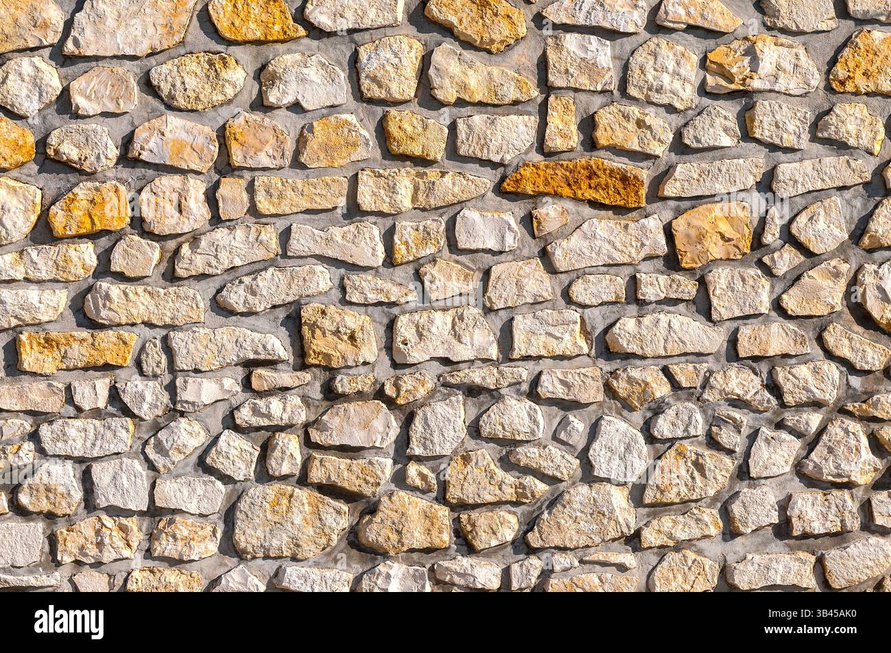Mur en pierre naturelle - France. Banque D'Images