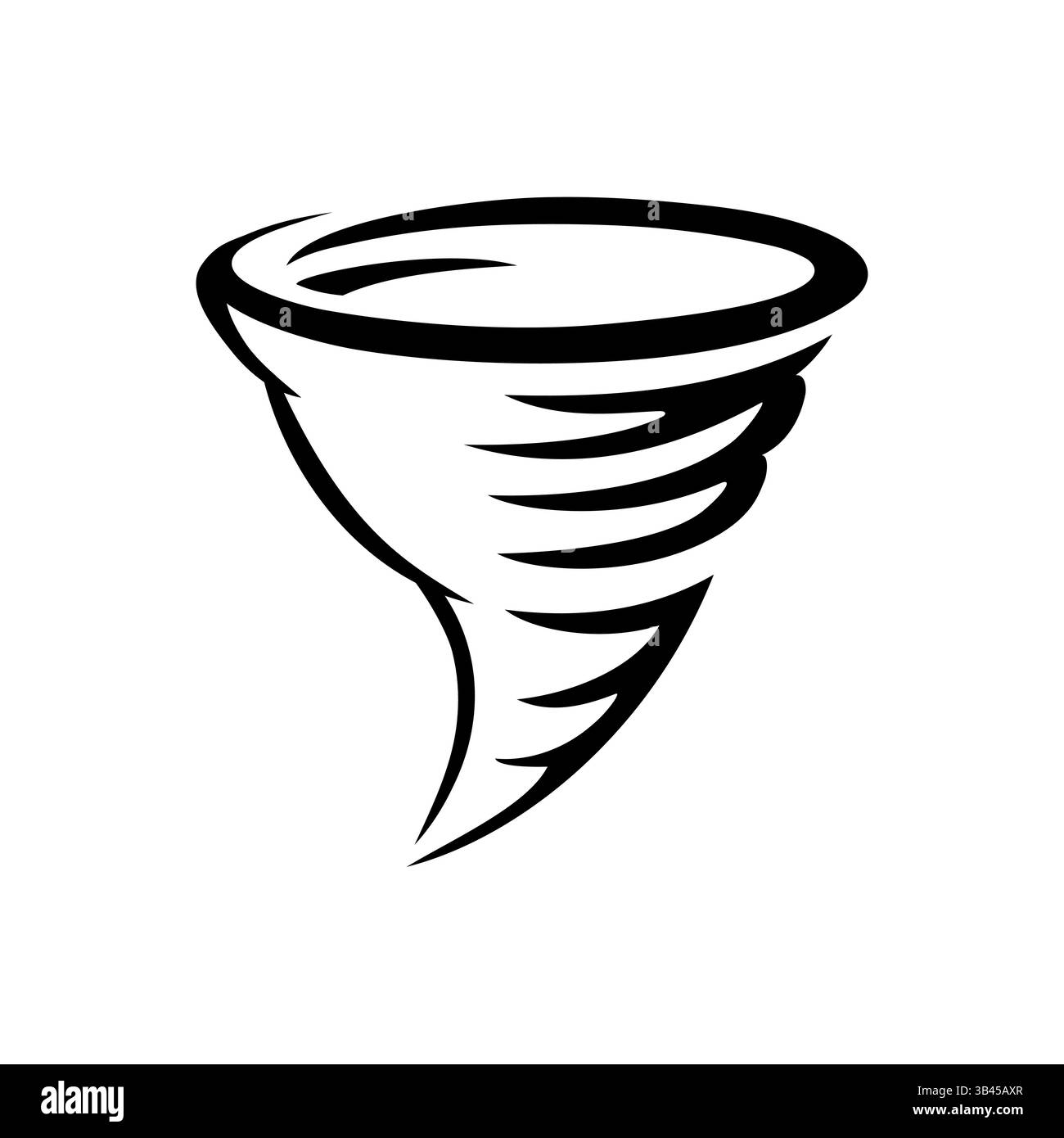 Contour noir minimaliste d'une tornade, symbolisant les tempêtes, la météo et les catastrophes naturelles Illustration de Vecteur