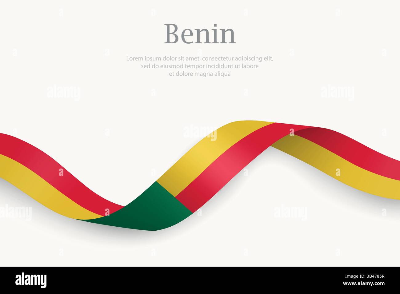Drapeau Bénin sur ruban ondulant. Modèle pour le jour de l'indépendance Illustration de Vecteur Drapeau Bénin sur ruban ondulant. Modèle pour le jour de l'indépendance Illustration de Vecteur