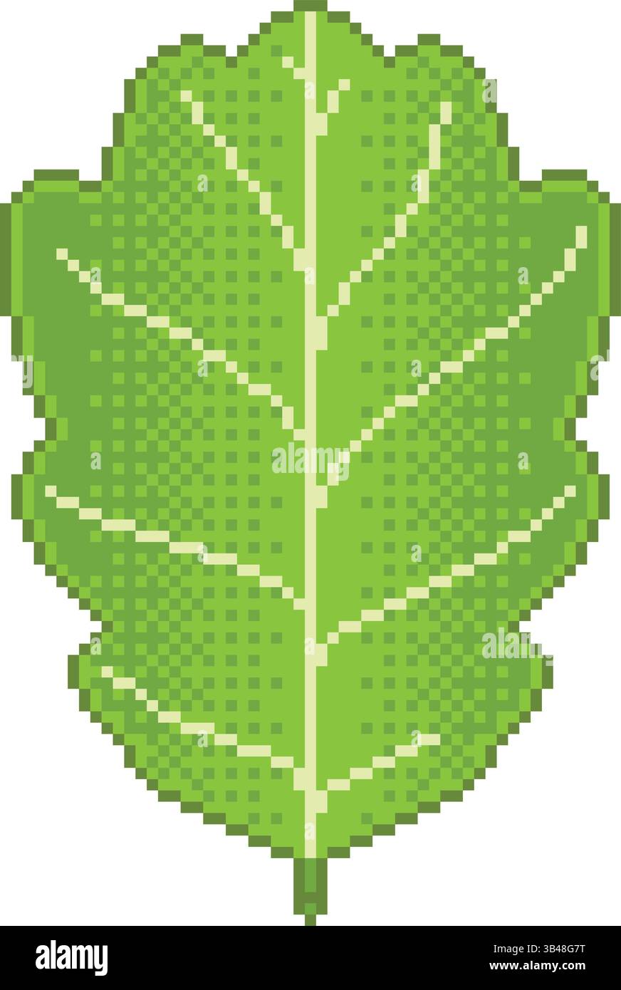 Icône de feuille de chêne Pixel art. Illustration vectorielle plate dans le style rétro 8 bits pour les jeux, les motifs saisonniers et les décorations Illustration de Vecteur