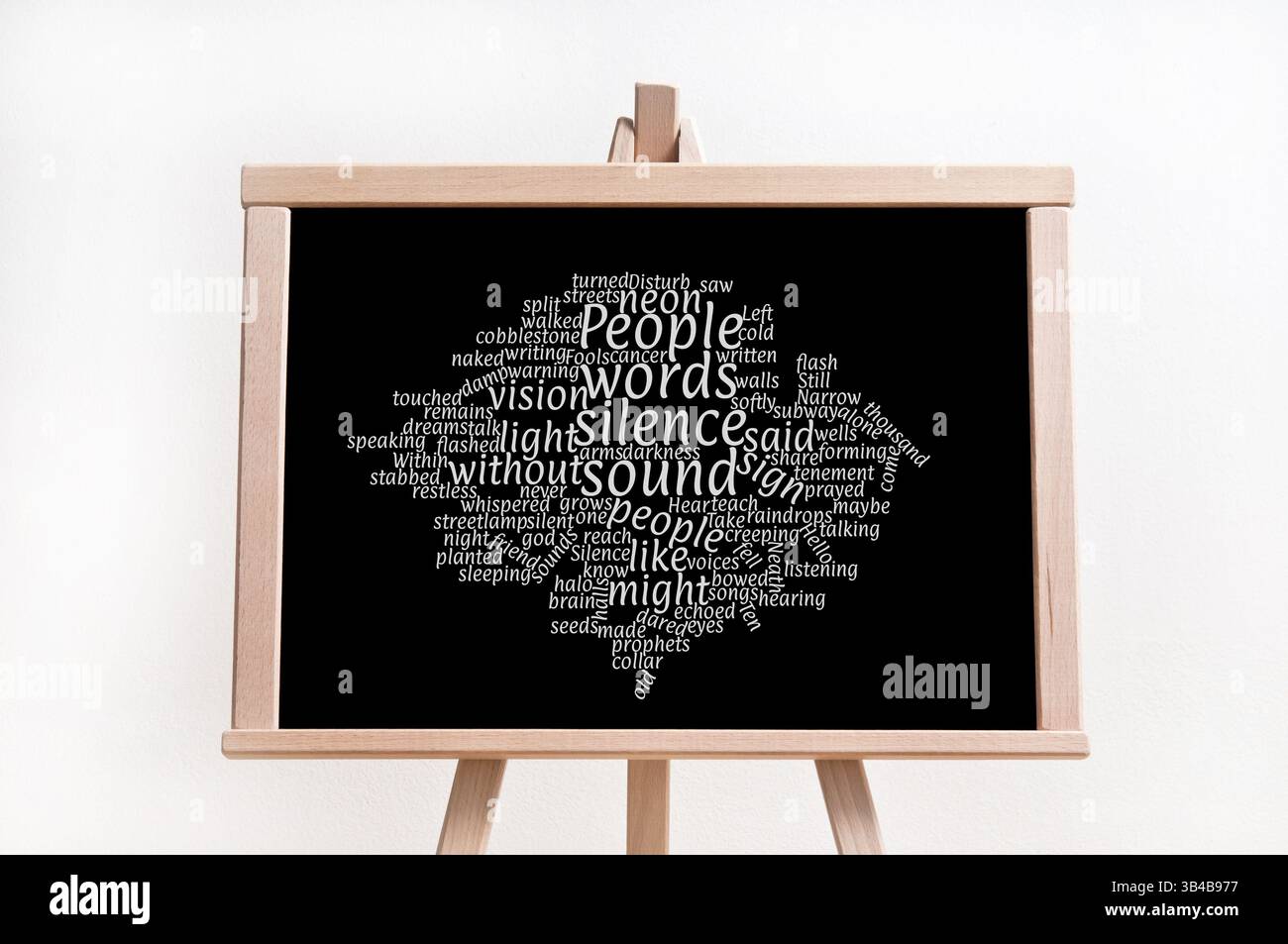 tableau noir avec tags ou nuages de mots Banque D'Images