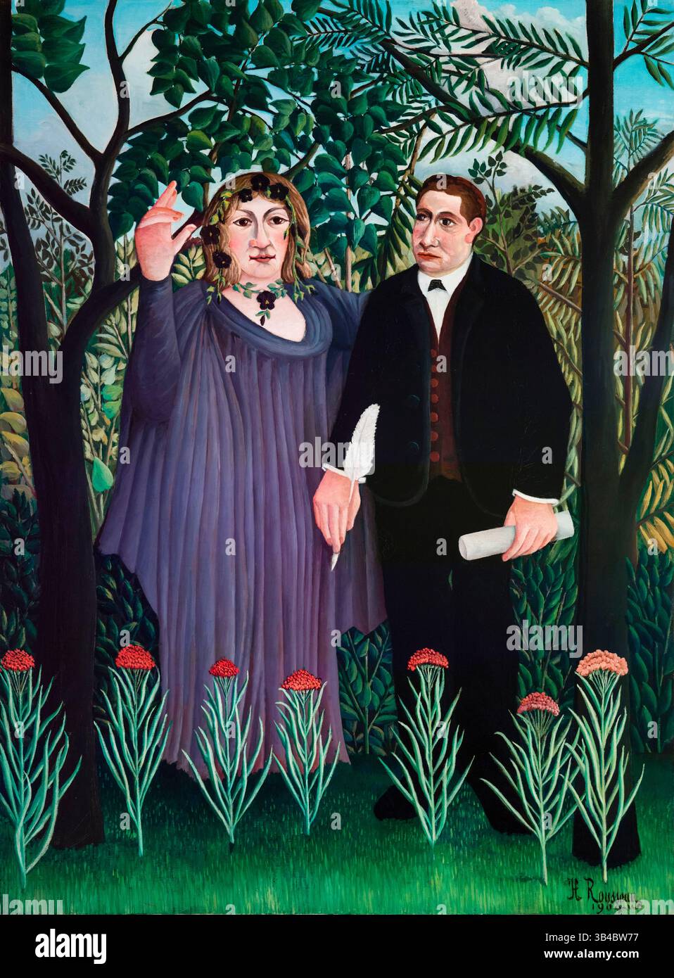 Henri Rousseau, la Muse inspirant le poète, portrait peint à l'huile sur toile, 1909 Banque D'Images