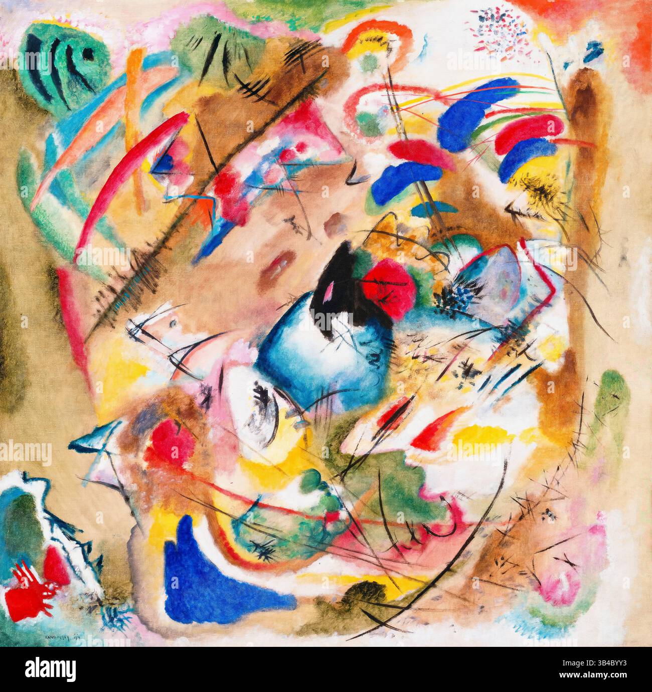 Wassily Kandinsky, improvisation rêveuse, peinture abstraite à l'huile sur toile, 1913 Banque D'Images