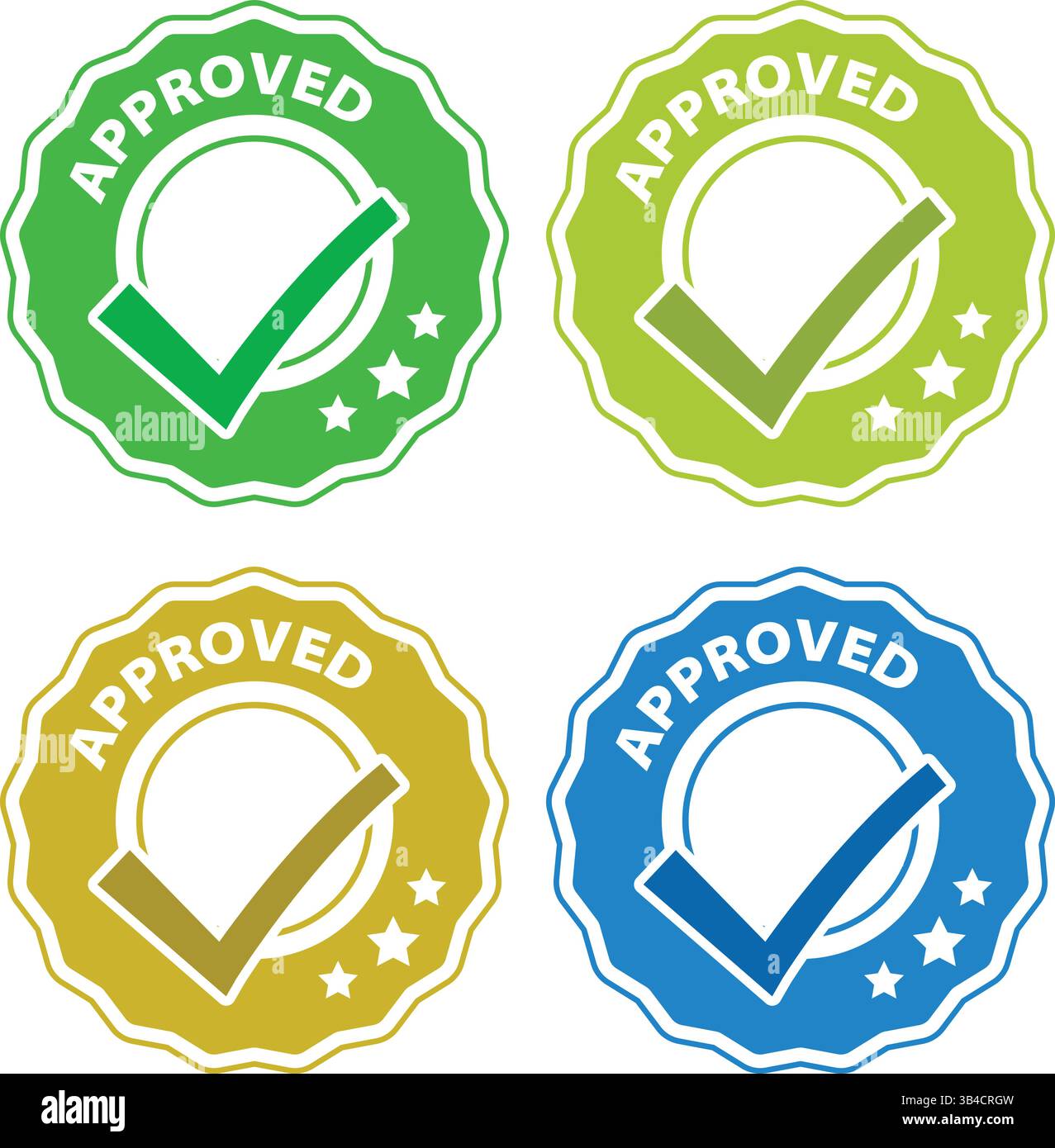 Jeu de vecteurs de joints de validation approuvés colorés Illustration de Vecteur