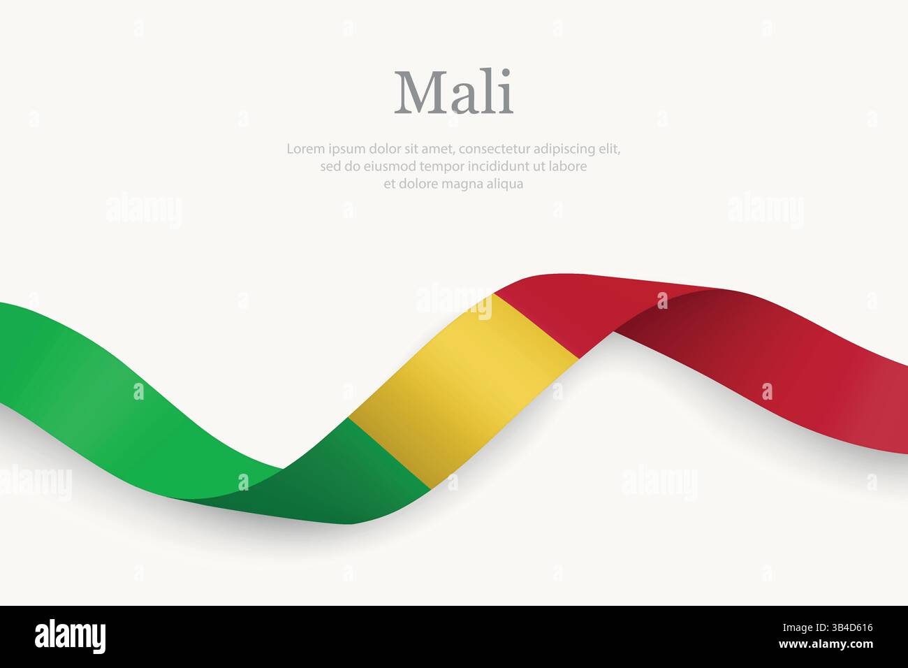 Drapeau Mali sur ruban ondulant avec un design élégant Illustration de Vecteur