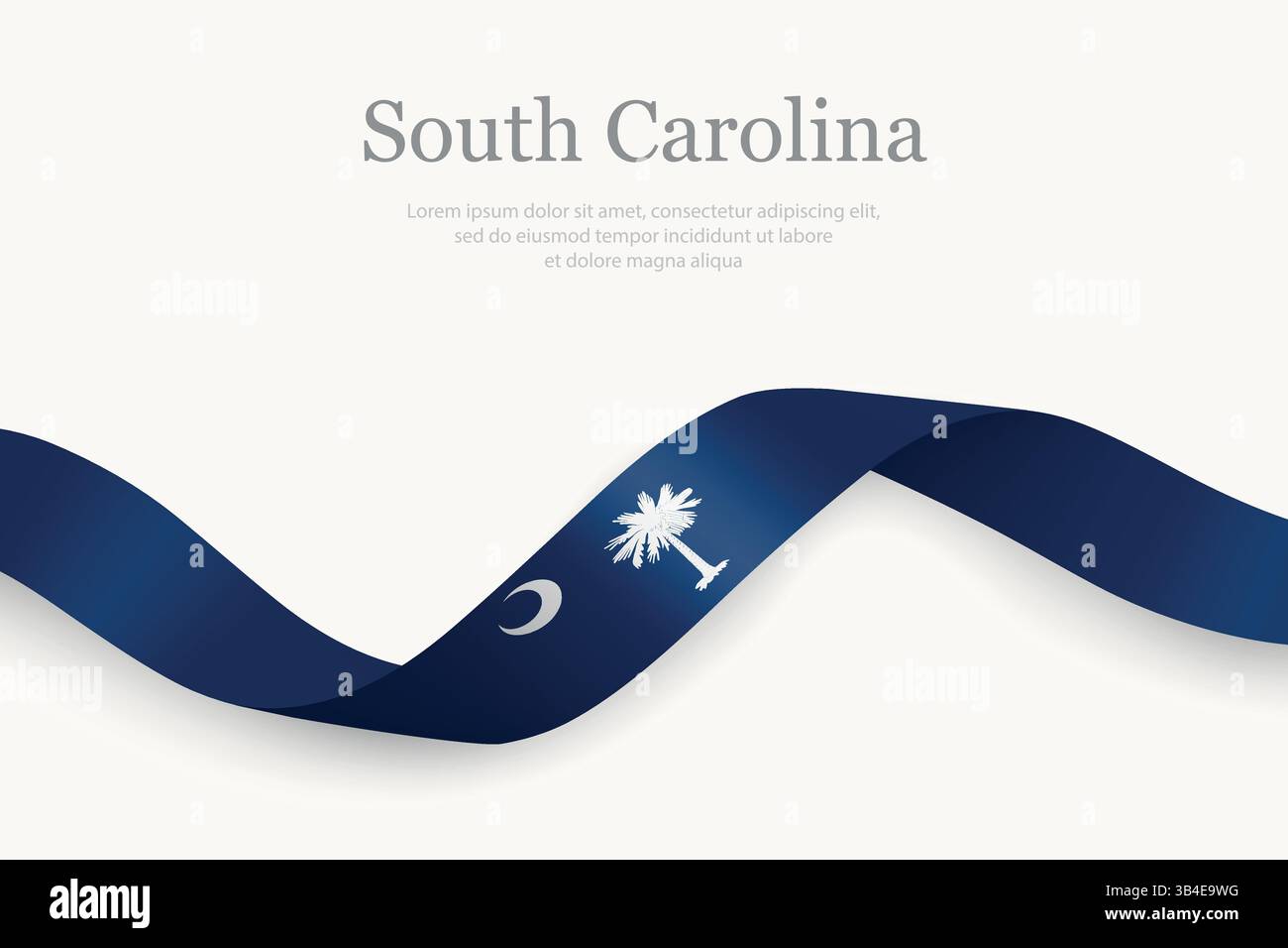 Drapeau de Caroline du Sud sur ruban ondulant avec un design élégant. État des États-Unis Illustration de Vecteur