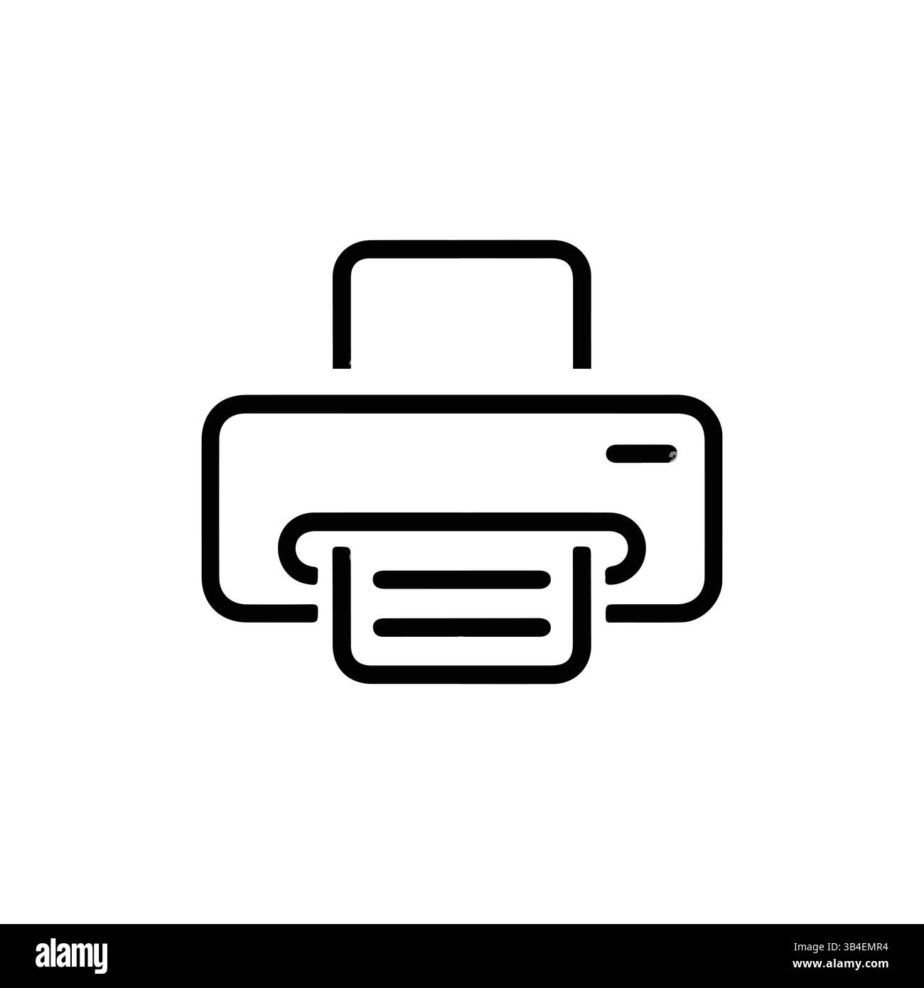 Illustration vectorielle d'icône de ligne d'imprimante sur fond blanc Illustration de Vecteur