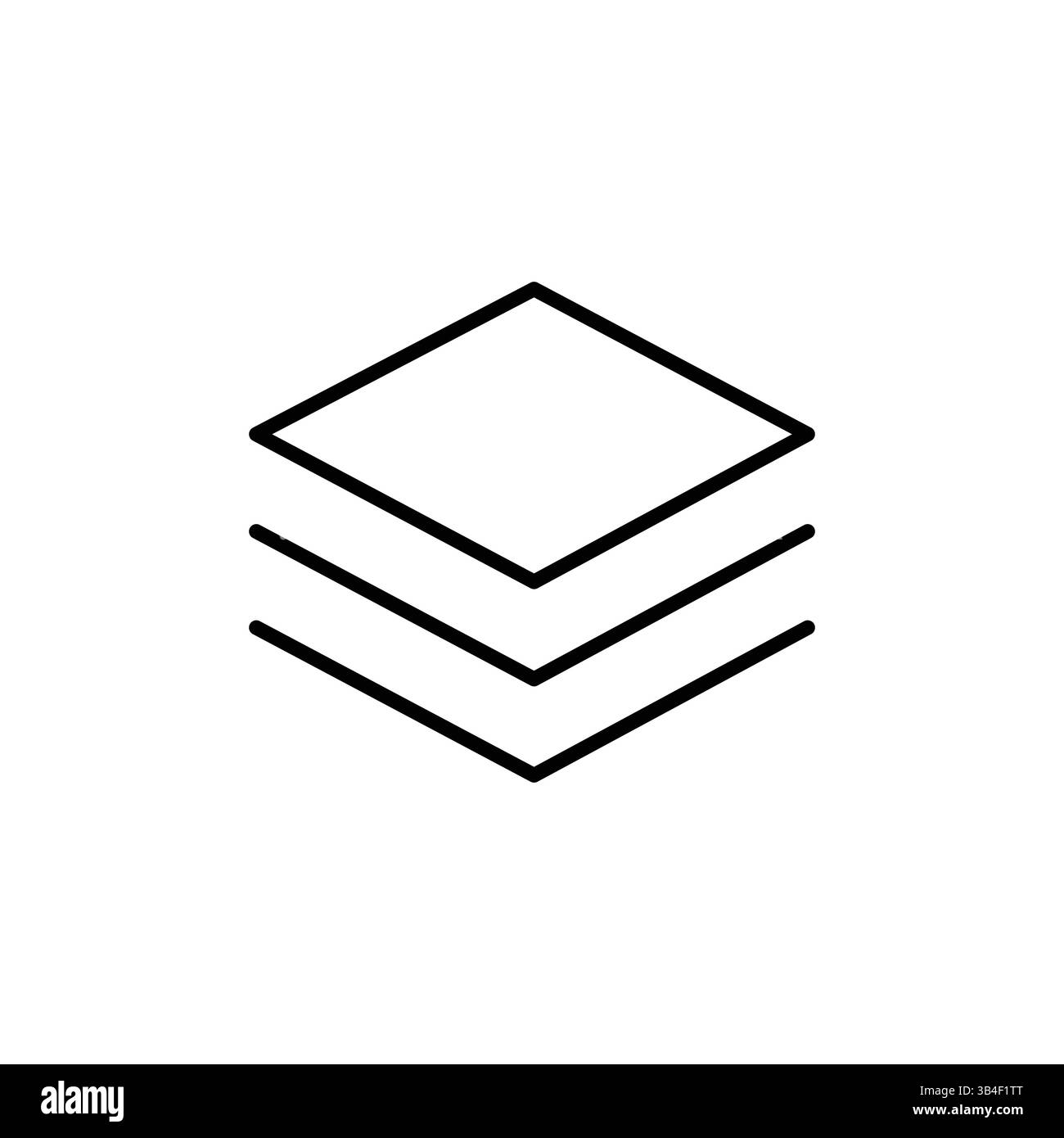 vecteur d'icône de ligne de calque isolé sur fond blanc. Icône de calque empilé Illustration de Vecteur