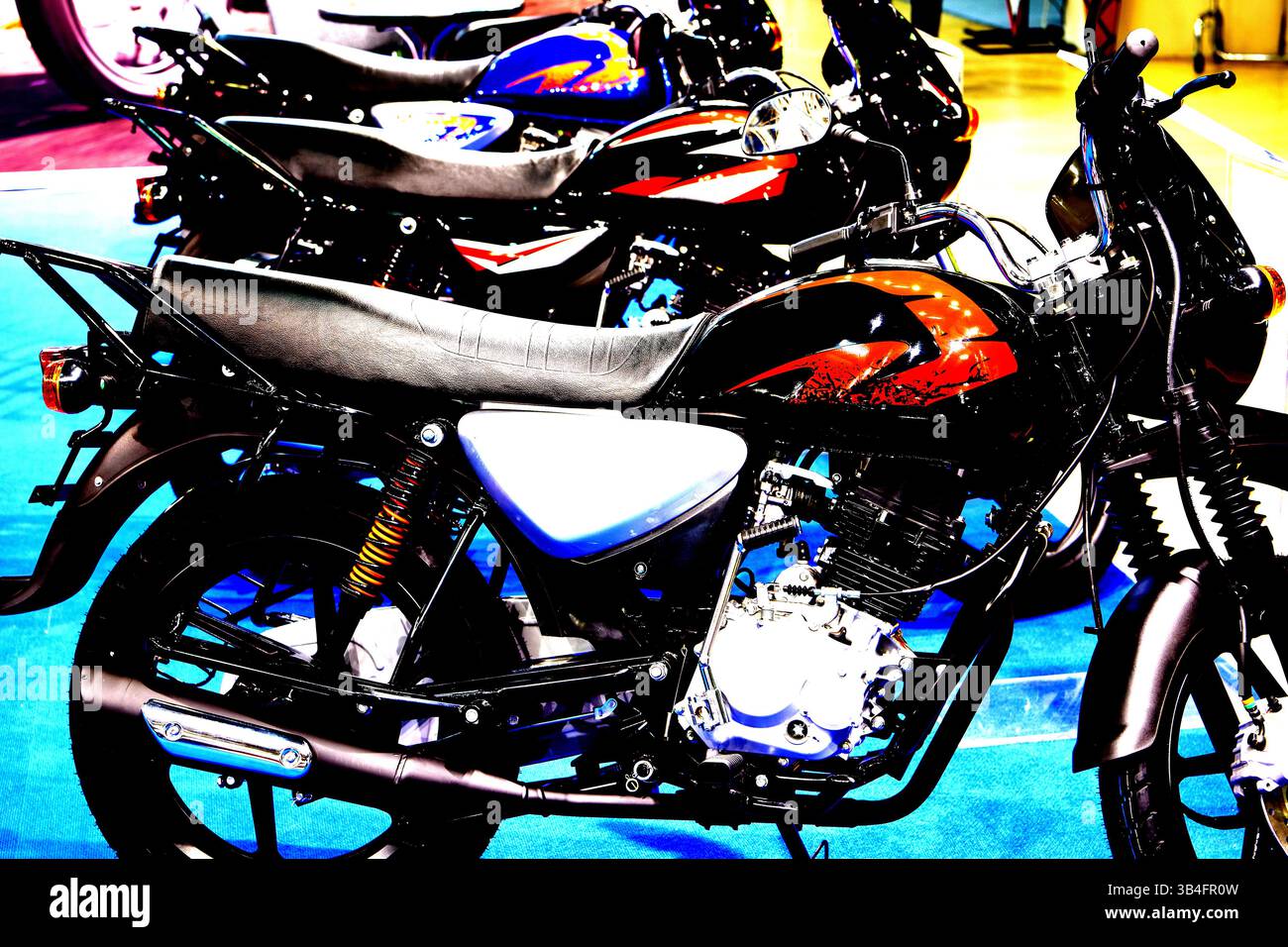 Motos pop art en couleur Banque D'Images