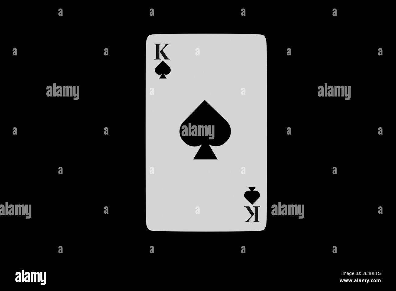 3D rois de pique carte sur fond sombre, carte à jouer Banque D'Images