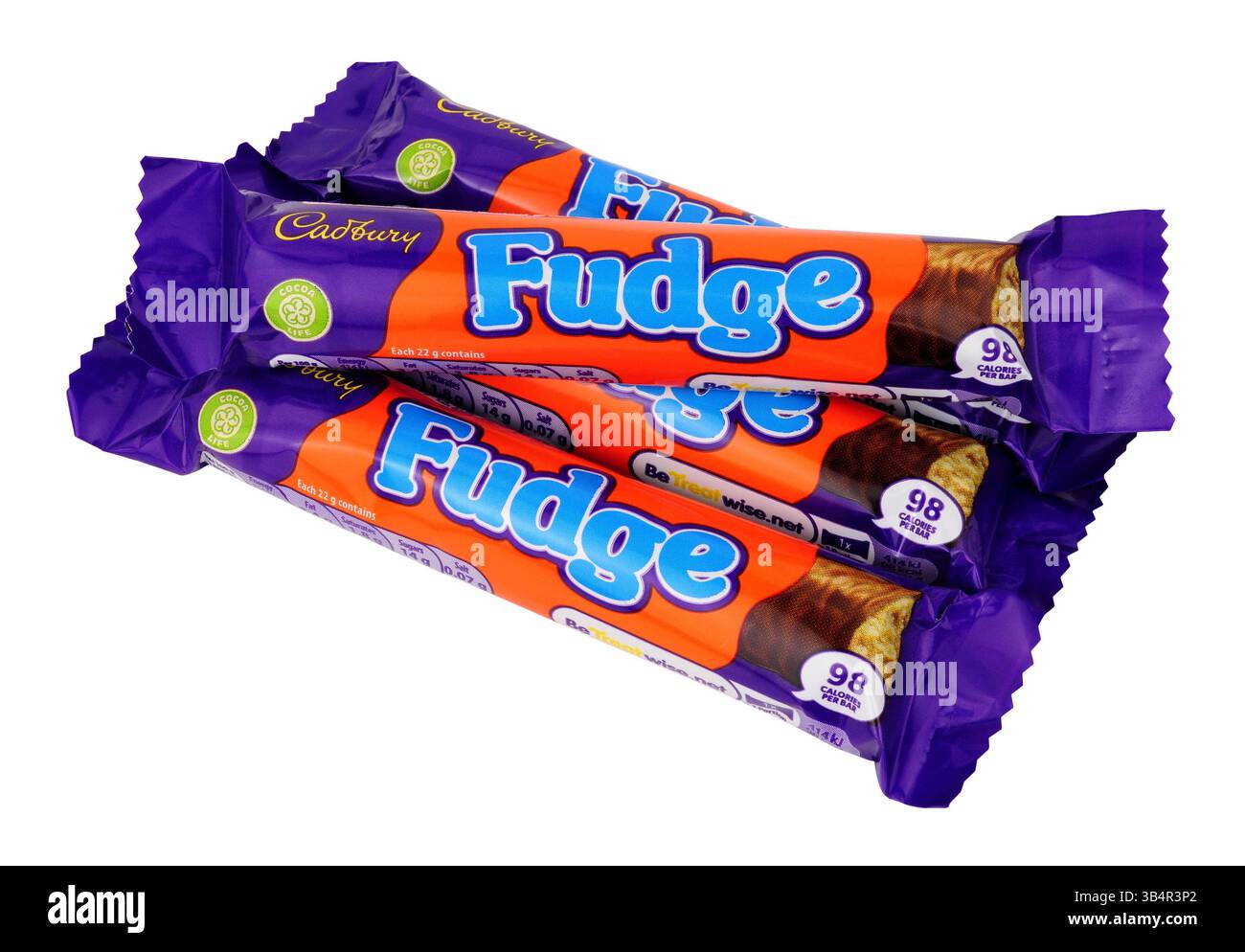 Cadbury Individual 22g fudge Fingers recouvert de chocolat au lait Banque D'Images