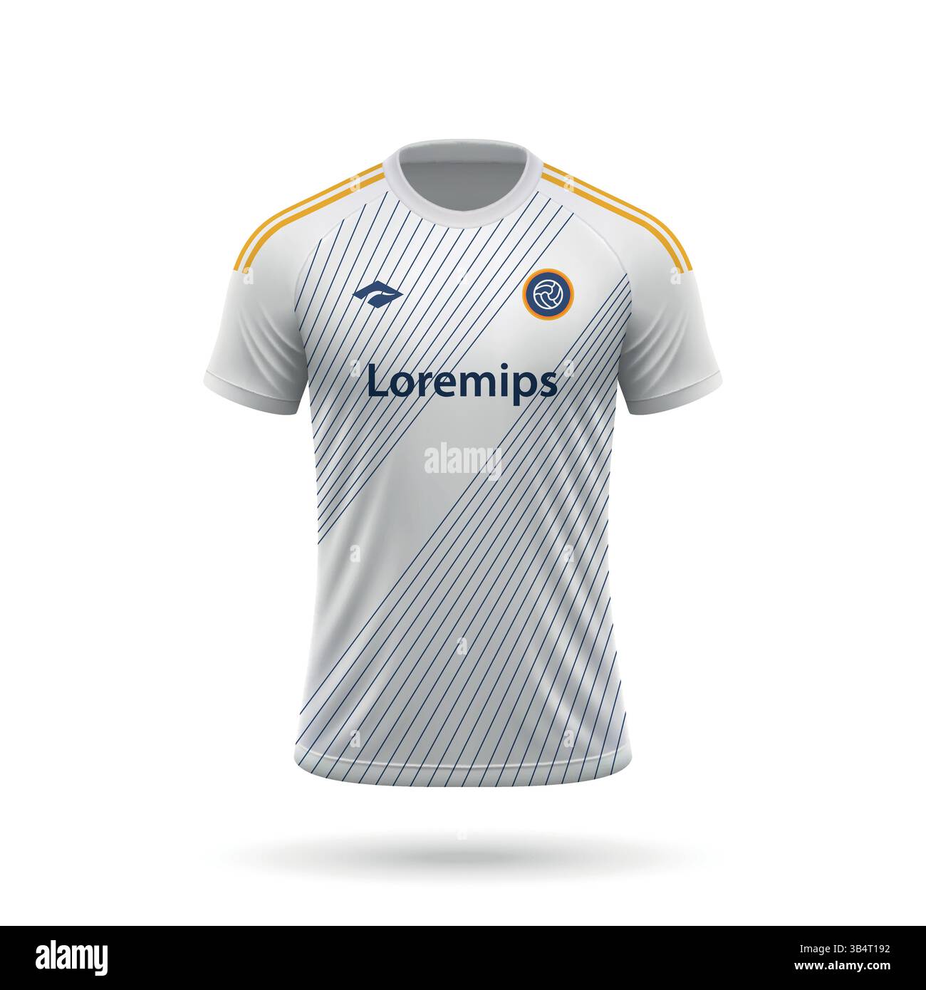 Maillot de football réaliste 3D dans le style LA Galaxy, modèle de maillot de club de football 2025 Illustration de Vecteur
