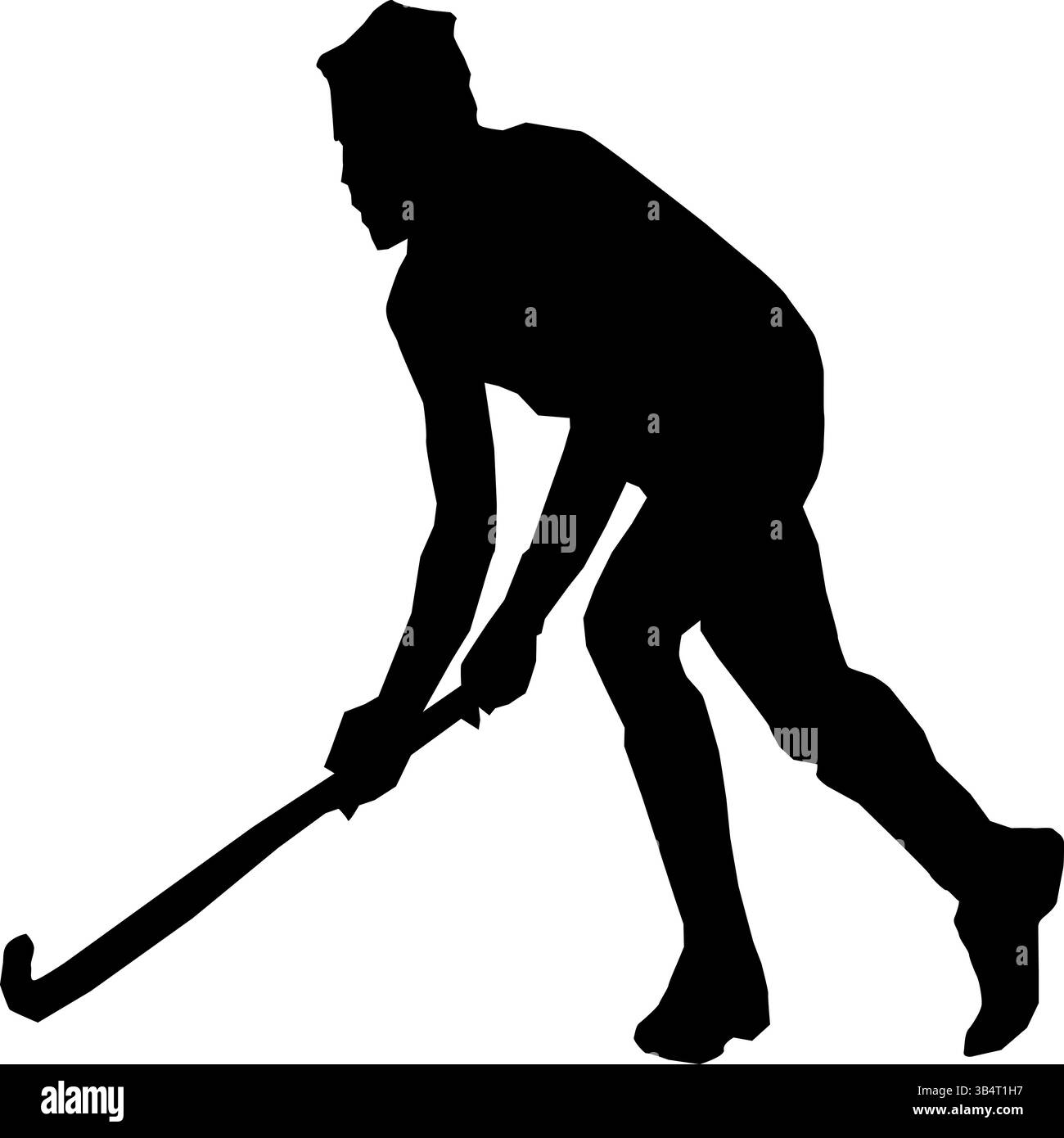 Hommes jouant au hockey Black Silhouette Vector illustration Illustration de Vecteur