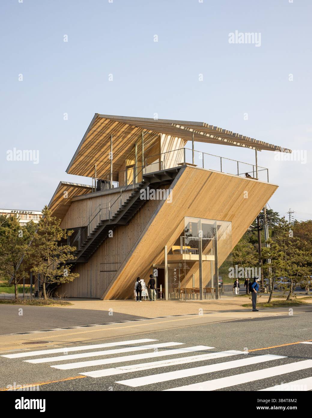 Tottori Takahama Café conçu par Kengo Kuma & Associates Banque D'Images