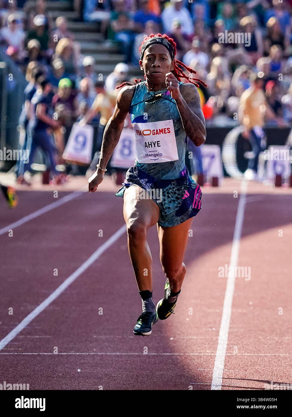 HENGELO, PAYS-BAS - 4 JUIN : la néerlandaise N'Ketia Seedo participe au 100m féminin lors des Jeux FBK 2023 au stade FBK le 4 juin 2023 à Hengelo, pays-Bas (photo de Rene Nijhuis/BSR Agency) Banque D'Images