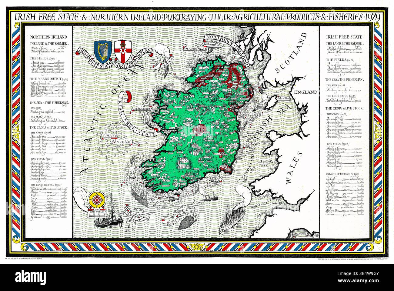 Irish Free State affiche d'Irlande du Nord par MacDonald Gil, affiche politique vintage, œuvre d'art irlandaise historique, domaine public Banque D'Images
