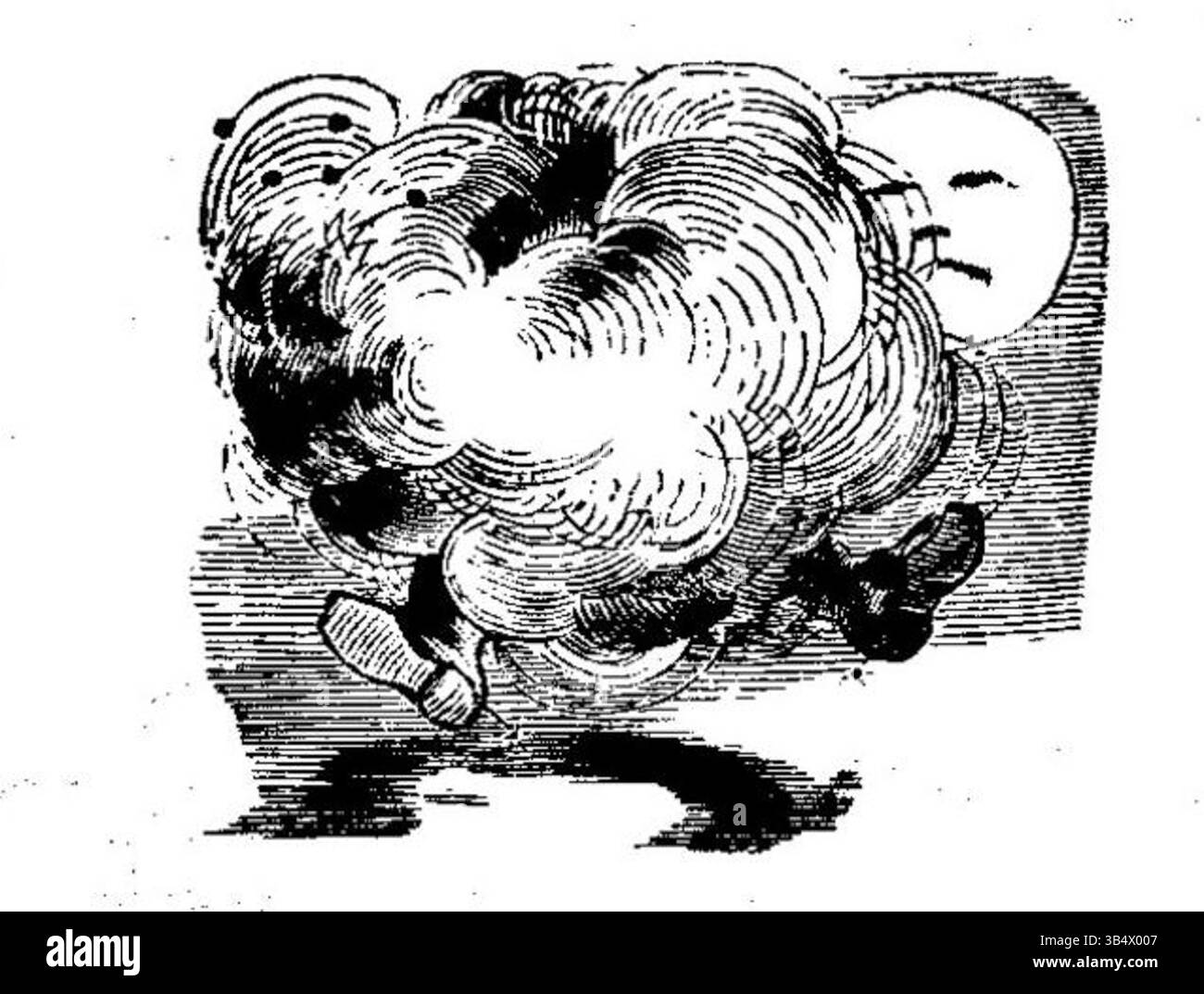 Cette illustration de 1846 tirée de *Fliegende Blätter* (vol. 2, numéro 34) dépeint une scène satirique, mettant en valeur l'accent de la publication sur l'humour et la critique sociale. L'estampe est emblématique du satirique allemand du XIXe siècle Banque D'Images