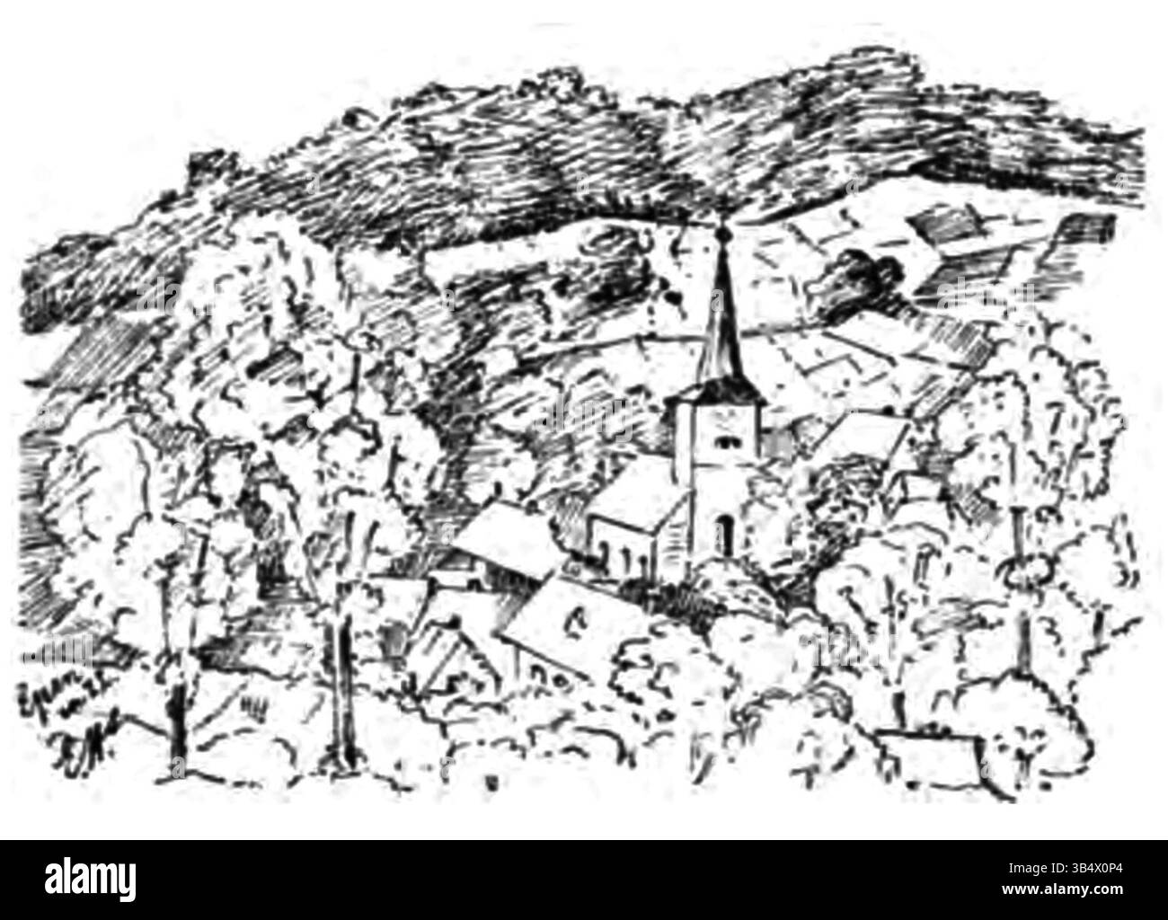 Cette image, trouvée à la page 213 de l'ouvrage de 1906 d'Eli Heimans 'Wandelen en Waarnemen', représente Epen. La photographie reflète le paysage naturel, capturant la beauté rurale et intacte de ce village hollandais, mélangeant les environs avec le contexte historique. Banque D'Images