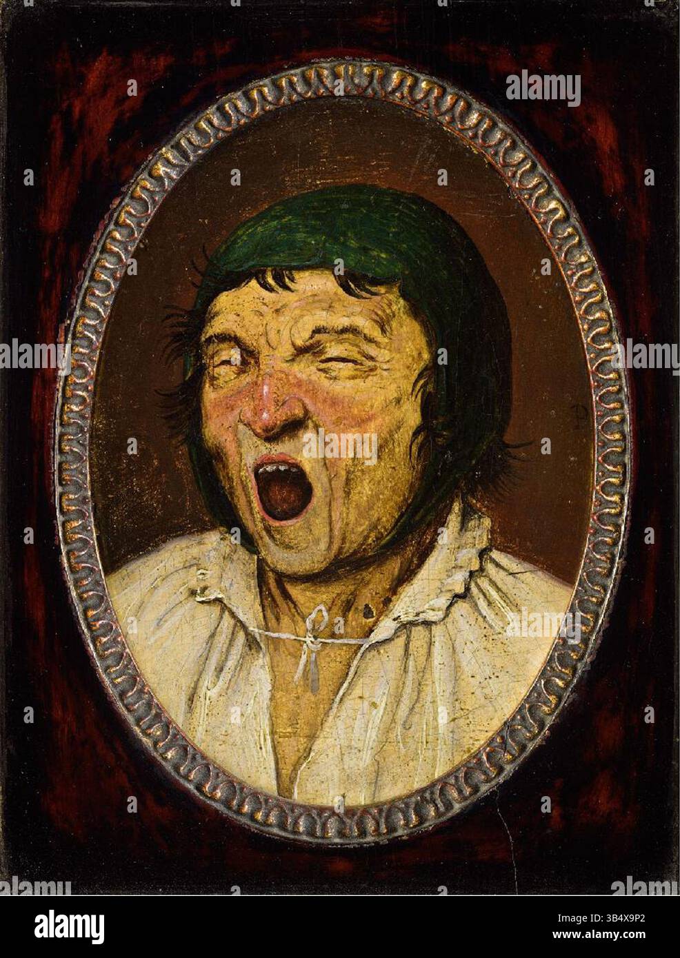 Cette peinture à l'huile, également attribuée à Pieter Brueghel le jeune, intitulée « The Yawner », représente un personnage bâillant, capturant un moment de trivialité humaine dans une lumière humoristique. La pièce a été créée après 1616 et reflète l'accent mis par Brueghel sur la nature humaine et la vie quotidienne à travers compris Banque D'Images