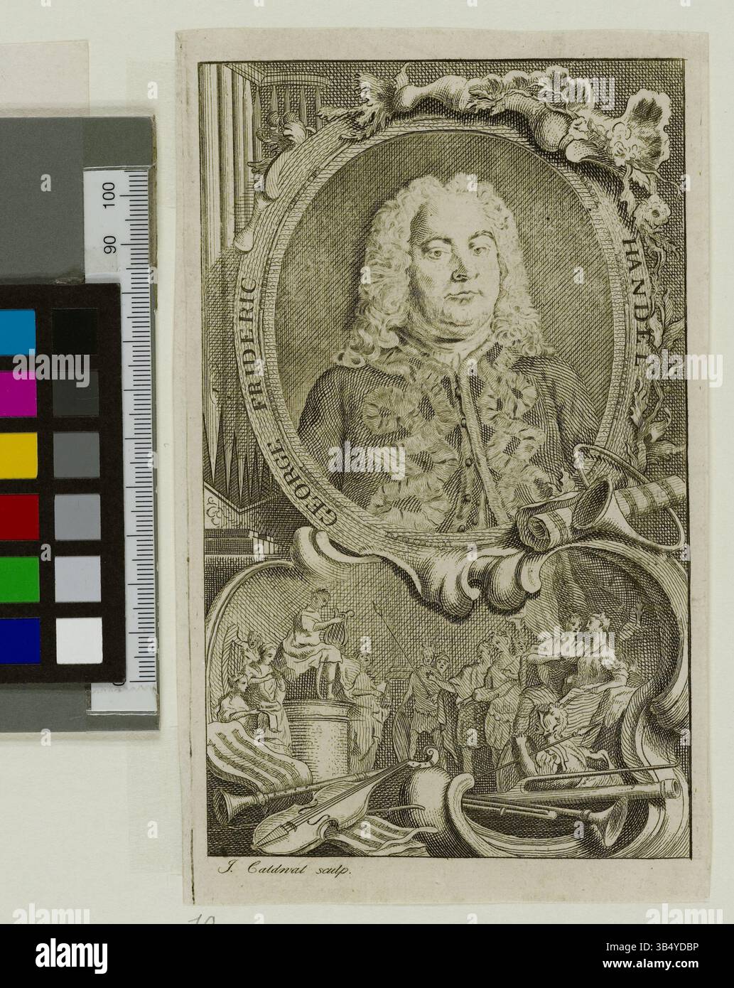 Portrait de George Frideric Haendel par James Caldwall de 1765, conservé à la bibliothèque de l'État et de l'université de Hambourg. Banque D'Images