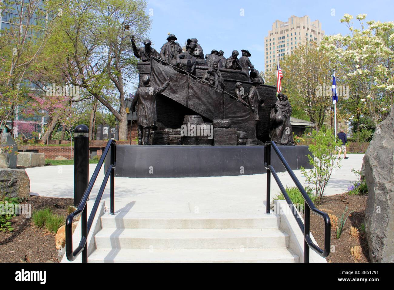Irish Memorial, représentant la famine de la pomme de terre irlandaise de 1845 à 1850 et l'immigration aux États-Unis, Philadelphie, PA, États-Unis Banque D'Images