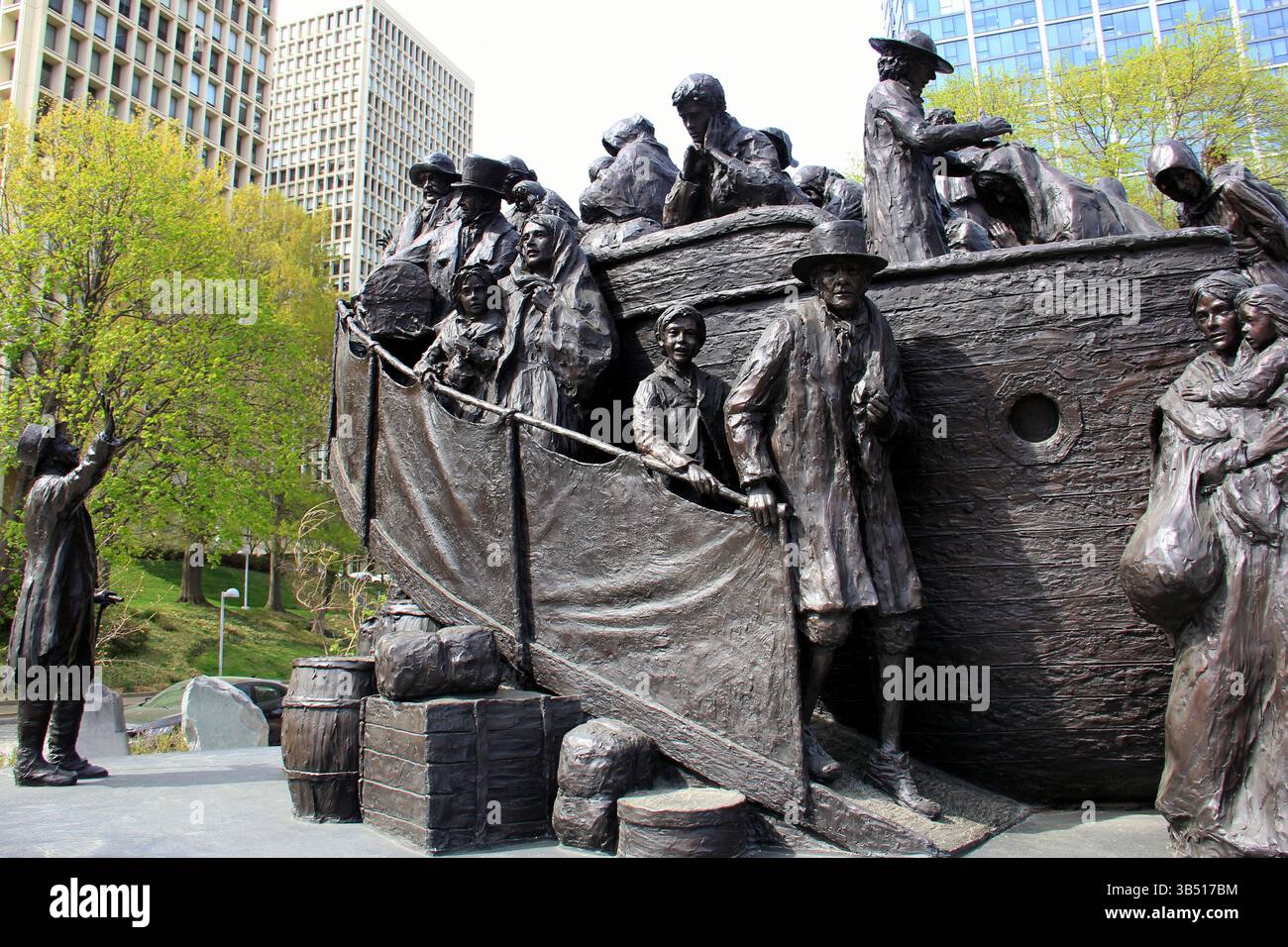 Irish Memorial, représentant la famine de la pomme de terre irlandaise de 1845 à 1850 et l'immigration aux États-Unis, Philadelphie, PA, États-Unis Banque D'Images