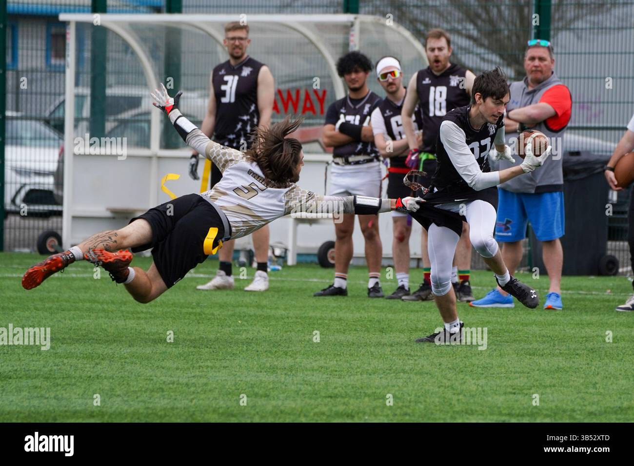 Drapeau football, British Southern Premiership, Cardiff Banque D'Images