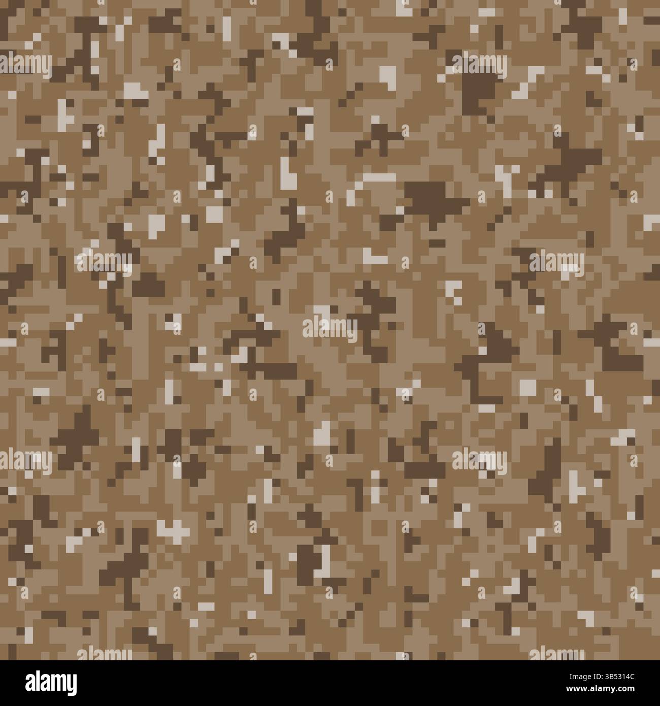 Motif sans couture de camouflage numérique de pixel marron Illustration de Vecteur