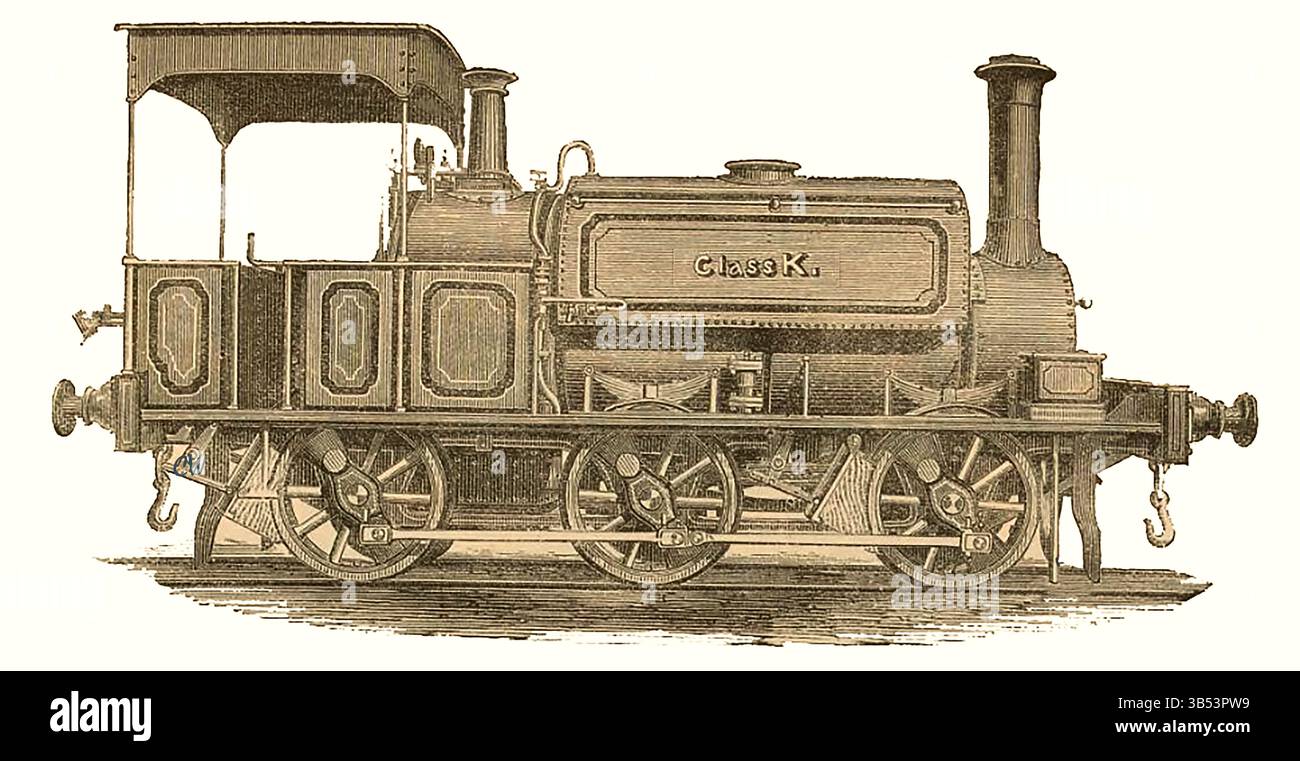 Un moteur de char de locomotive de classe K du 19ème siècle fabriqué par Manning, Wardale & Co de Boyne Engine Works, Hunslet, Leeds, Angleterre. (fondée en 1840) Banque D'Images