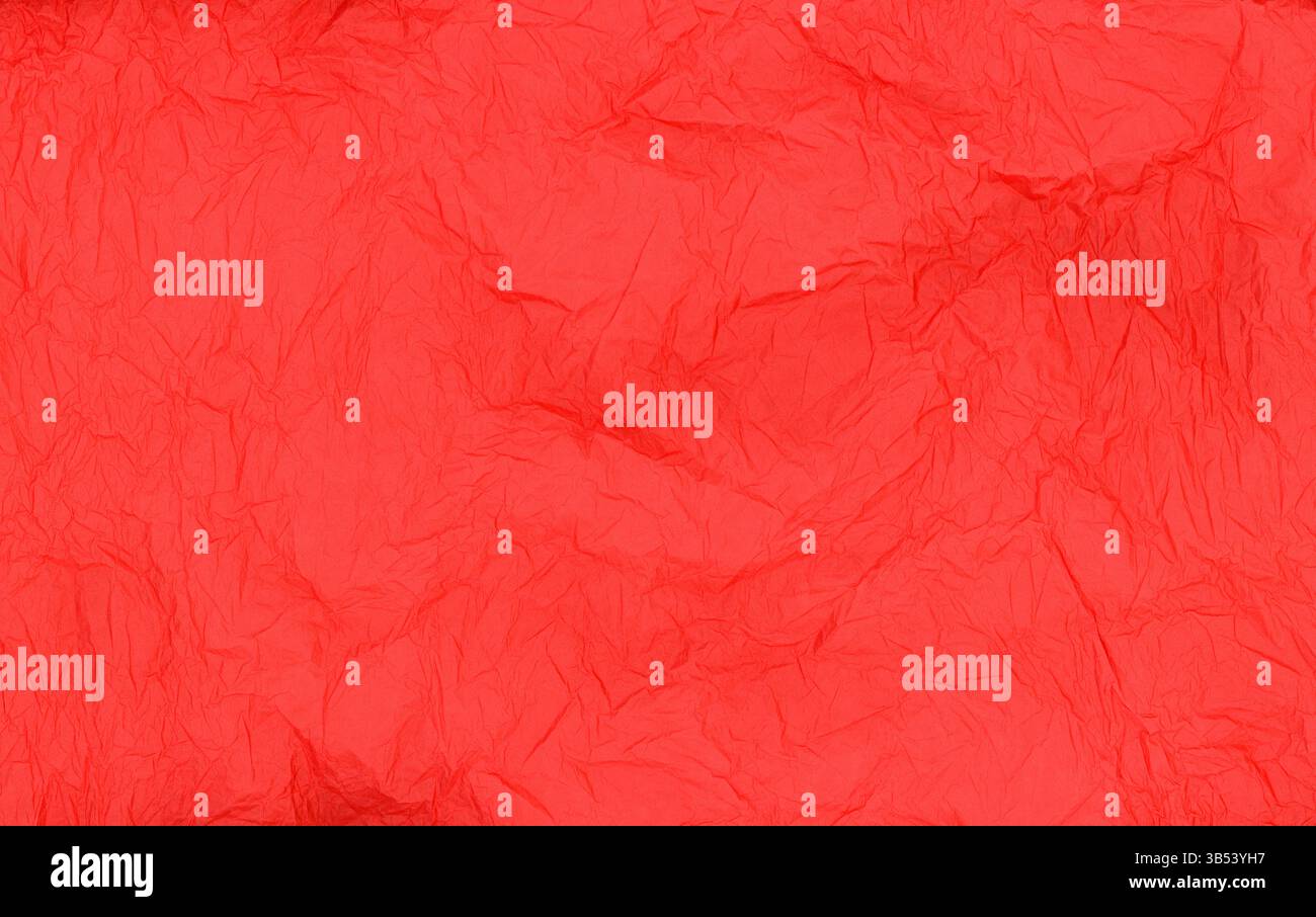 Détail de fond de texture de papier de soie froissé rouge Banque D'Images