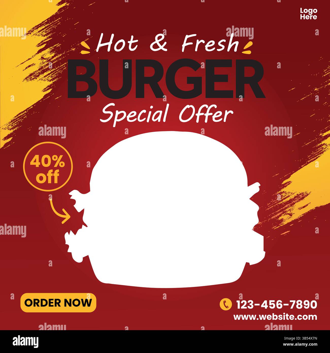 Offre spéciale hamburger - promotion sur les aliments chauds et frais, hamburger, spécial, offre, nourriture Illustration de Vecteur