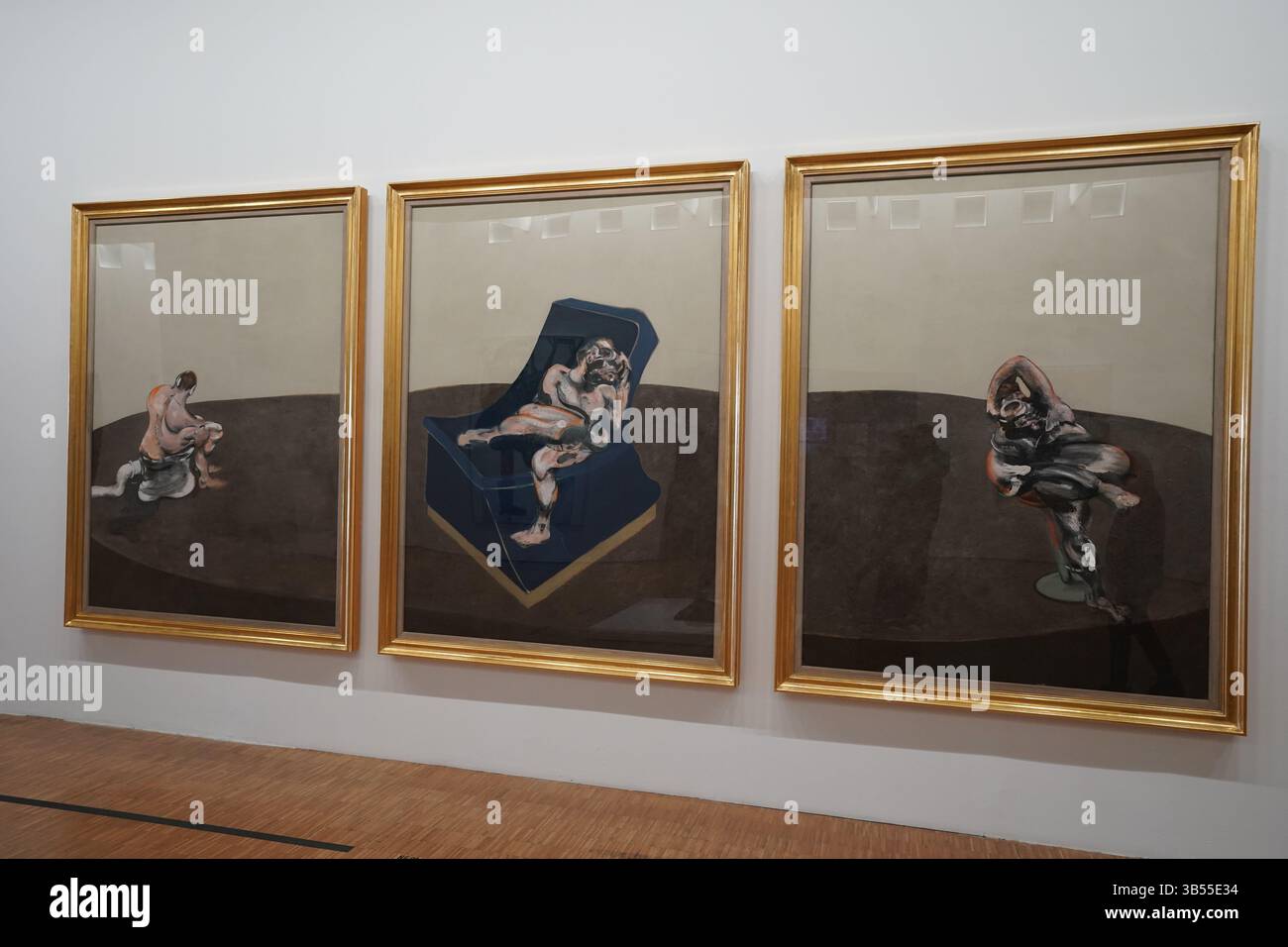 Trois figures dans une salle, peinture de l'artiste britannique Francis Bacon - le Centre Pompidou à Paris, France Banque D'Images
