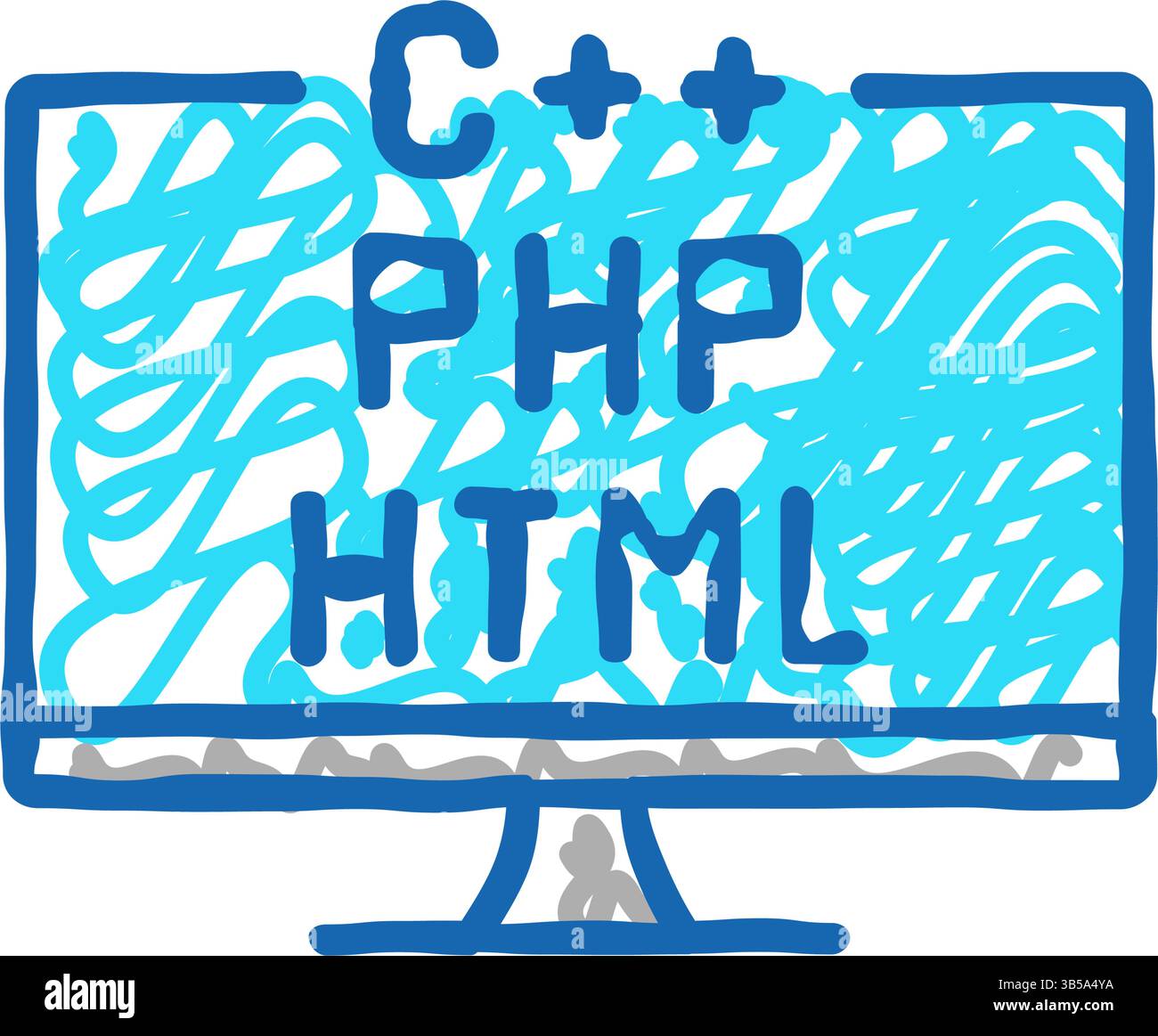 codage sur différentes langues de programme icône doodle illustration Illustration de Vecteur