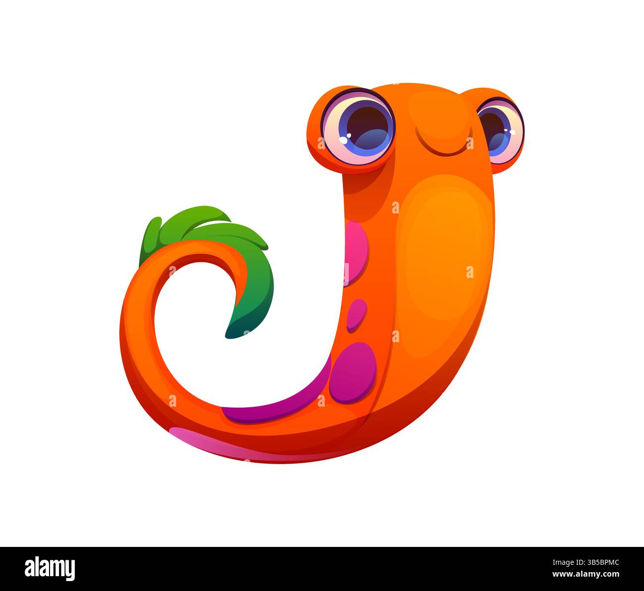 Crazy Monster Character Cartoon lettre de police J. Spooky horreur épouvantail, bizarre fantasy monstre vecteur de personnage enfants lettre de typeset ABC. Halloween cr Illustration de Vecteur