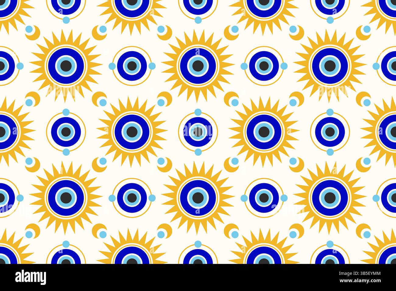 Motif mauvais oeil sans couture. Perle magique bleue grecque et turque. Fond vectoriel avec nazar - symbole de protection et de chance. Mystique et spirituel Illustration de Vecteur