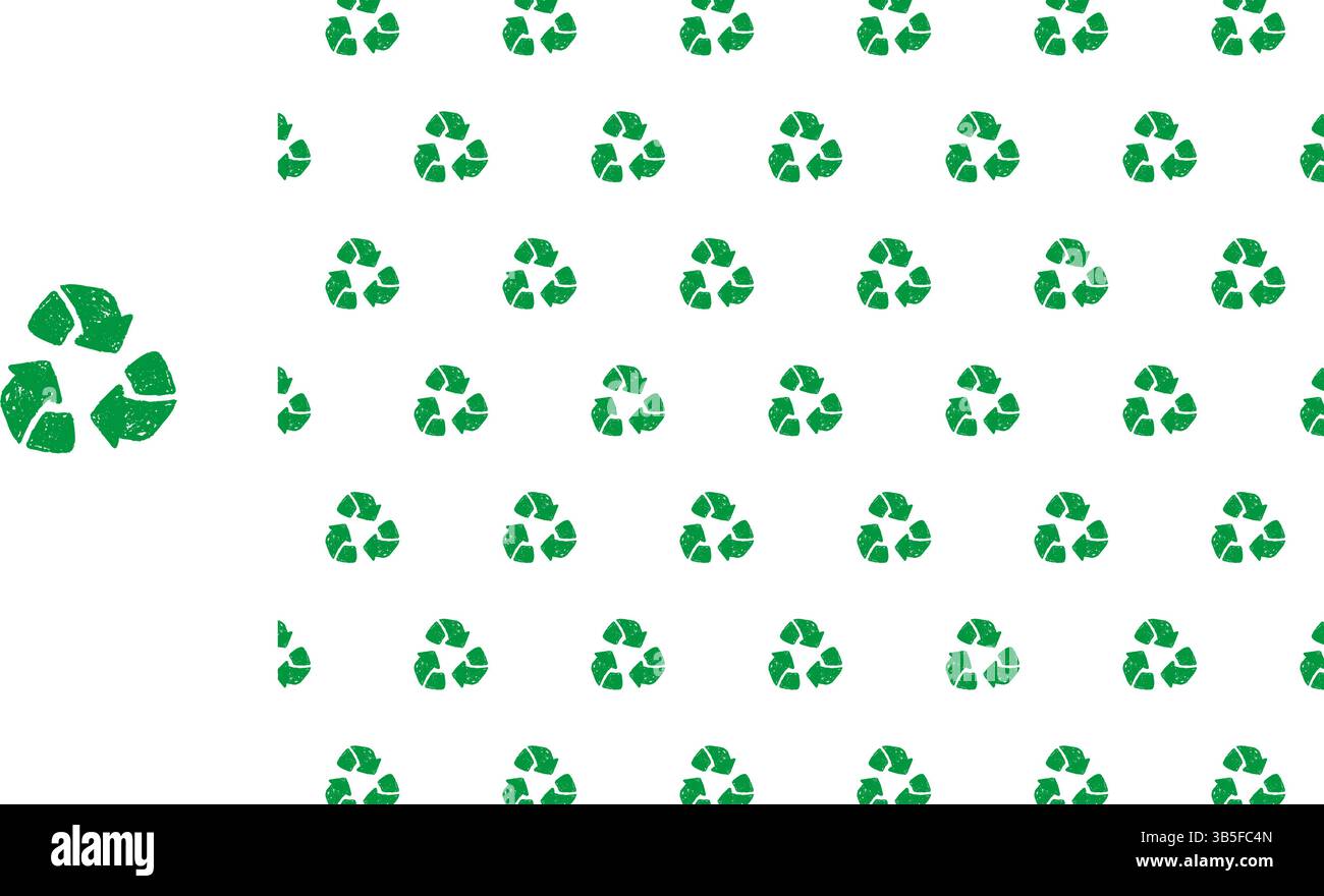 Motif sans couture de triangle de recyclage vert. Symbole de recyclage répété. Contexte vectoriel pour les projets écologiques, les thèmes de durabilité et World Envir Illustration de Vecteur
