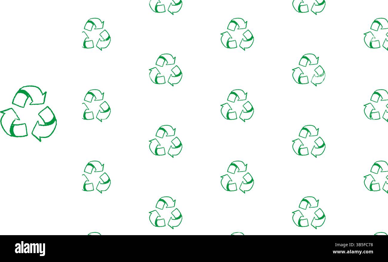 Motif sans couture de triangle de recyclage vert. Symbole de recyclage répété. Contexte vectoriel pour les projets écologiques, les thèmes de durabilité et World Envir Illustration de Vecteur