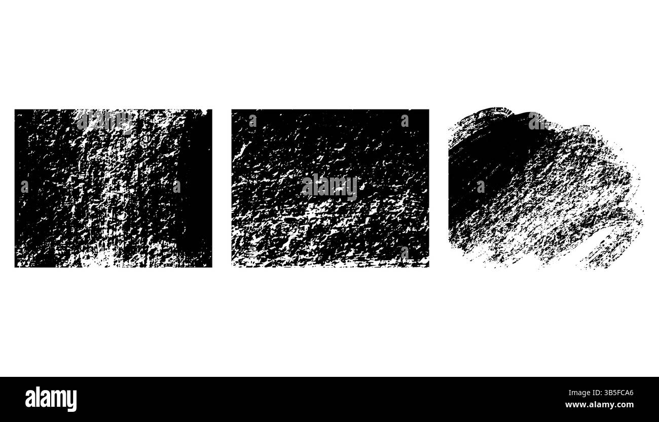 Coups de pinceau de formes rectangulaires. Éléments de conception grunge. Zones de texte rectangulaires. Banderoles de texture vieillie sales. Éclaboussures d'encre. Grungy peint ob Illustration de Vecteur