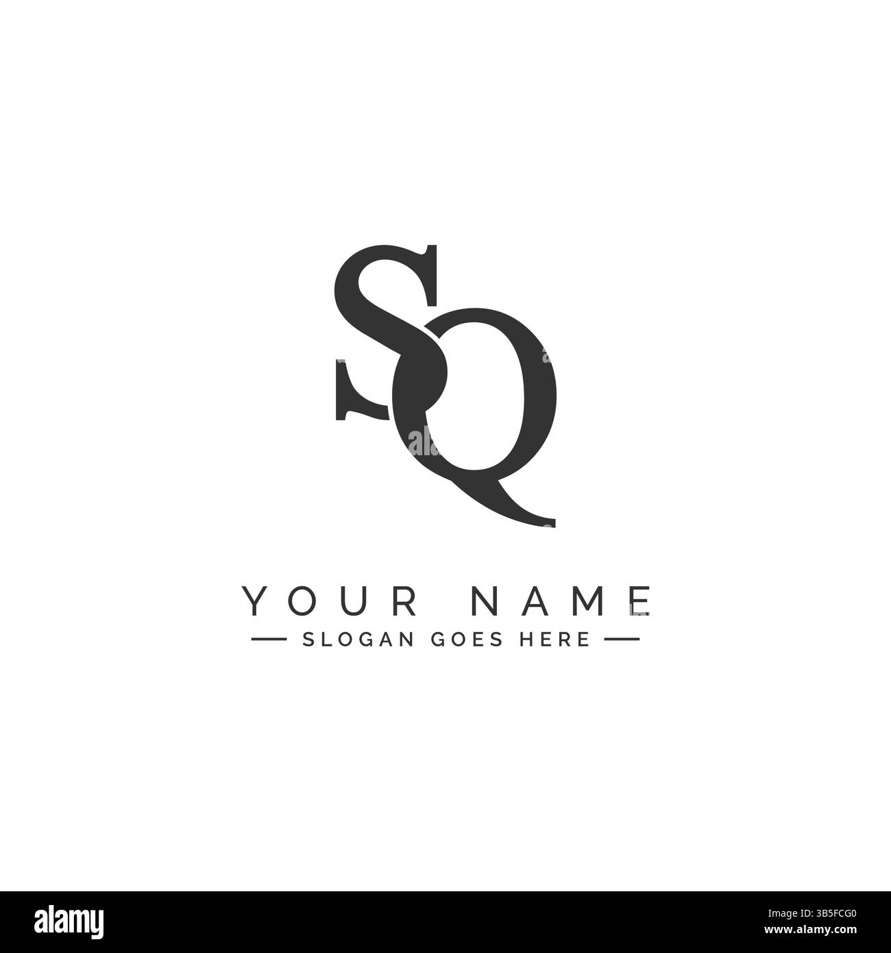 Modèle vectoriel pour lettre initiale SQ logo - élégant logo monogramme pour Alphabet S et Q. Illustration de Vecteur