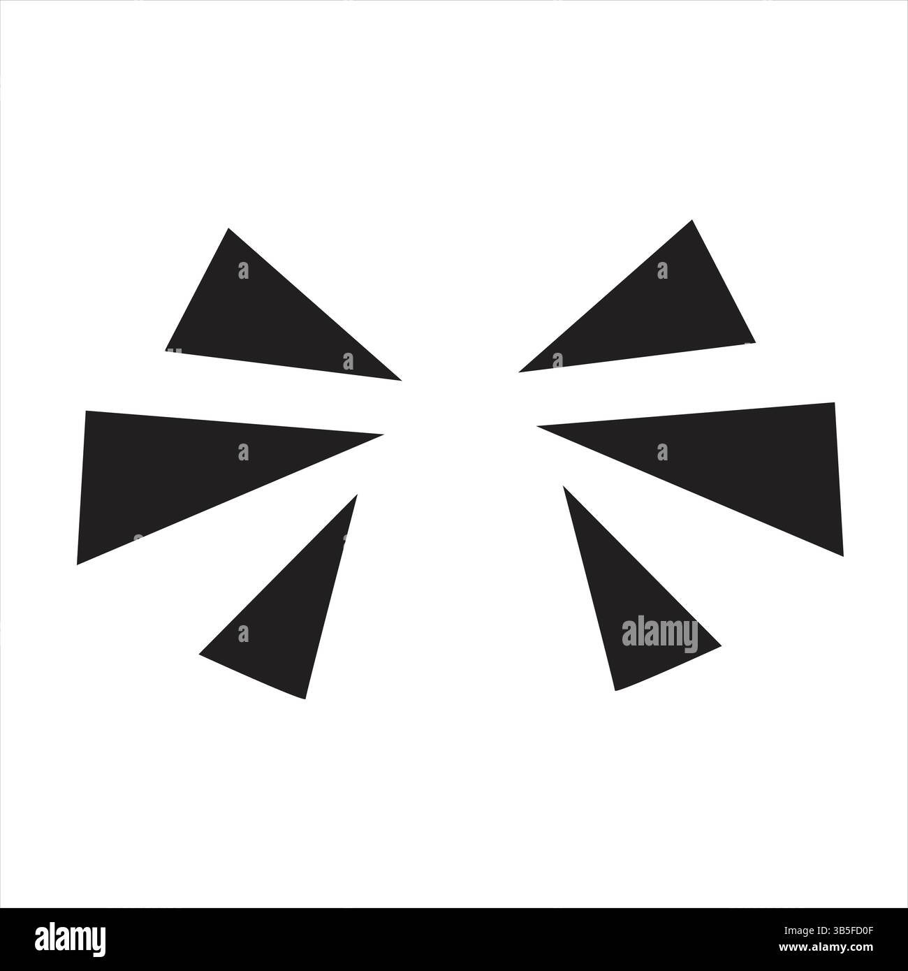 Graphique vectoriel de rafale Triangle symétrique - Noir sur blanc Illustration de Vecteur